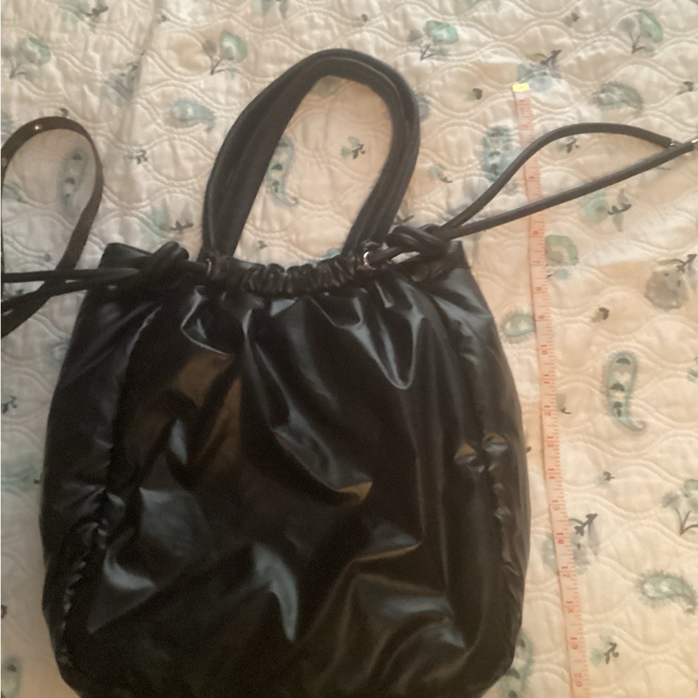 Vince Camuto Shiny Black Tote Bag